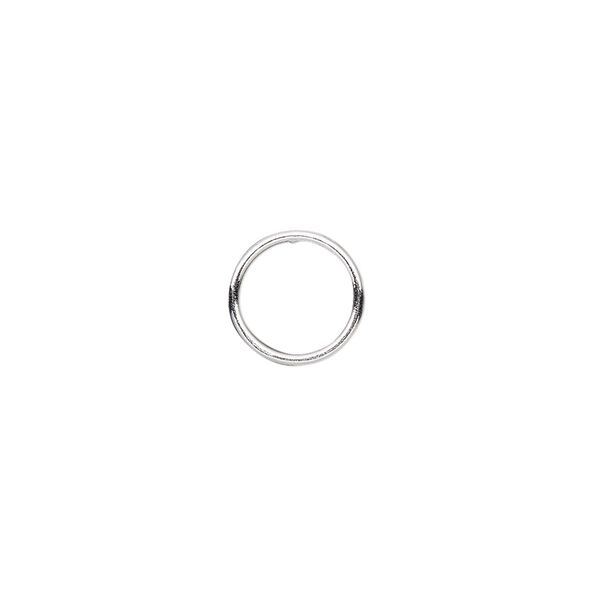 Jump ring, sterling silver, 10mm soldered round, 8.3mm inside diameter, 20 gauge. Sold per pkg of 10. image number 0