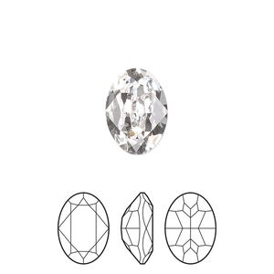 Fancy stone 2pk crystal foil back, Preciosa MAXIMA Czech crystal rhinestone 14x10mm oval