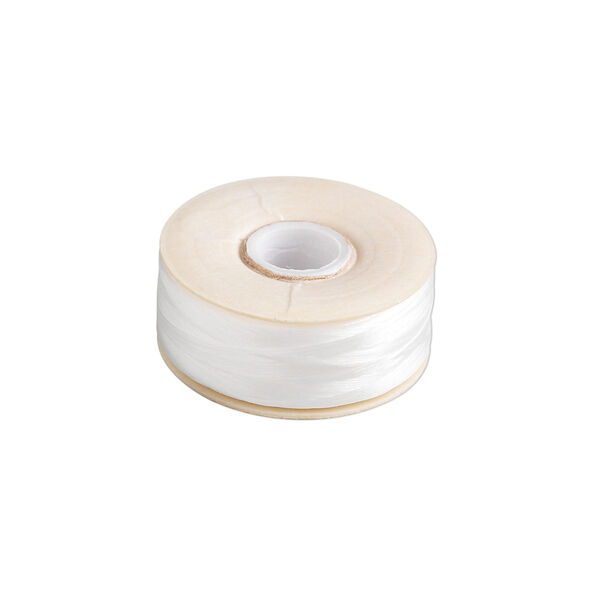 Thread, Nymo®, nylon, white, size OO. Sold per 110-yard bobbin. image number 0