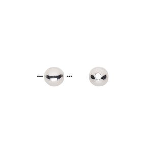Bead, ultra silver-plated brass, 6mm round. Sold per pkg of 50.