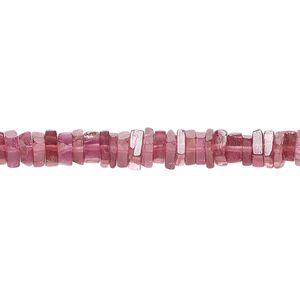 Garnet 1pkg1, hand-cut square rondelle bead natural 8 inch 4x1mm-6x2mm