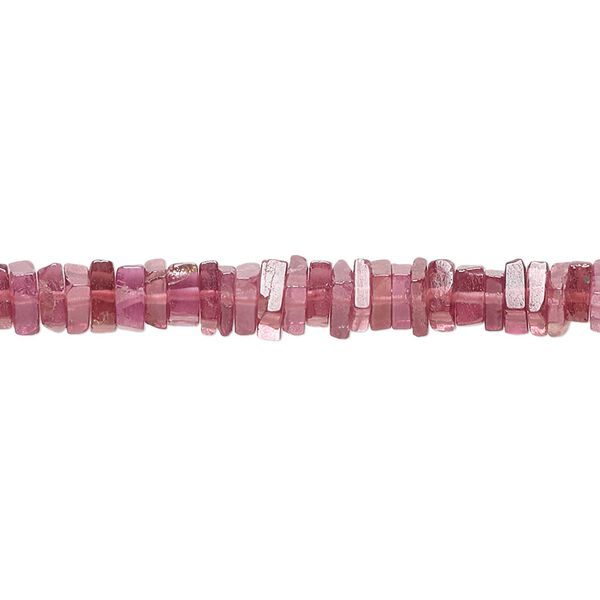 Garnet 1pkg1, hand-cut square rondelle bead natural 8 inch 4x1mm-6x2mm image number 0