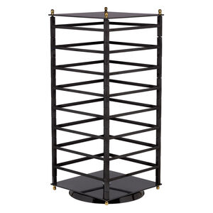 Display, acrylic, black, 23.5 x 10.25 x 10.25 inch revolving square. Sold individually.