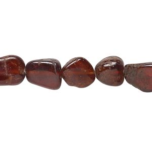 Hessonite garnet 1pkg1, hand-cut nugget bead natural 14 inch small