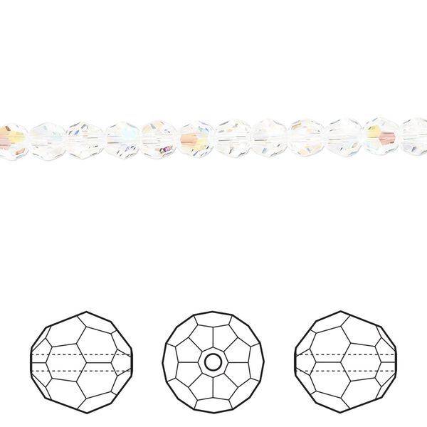 Bead 720pk crystal shimmer, Swarovski® 4mm round 5000 image number 0