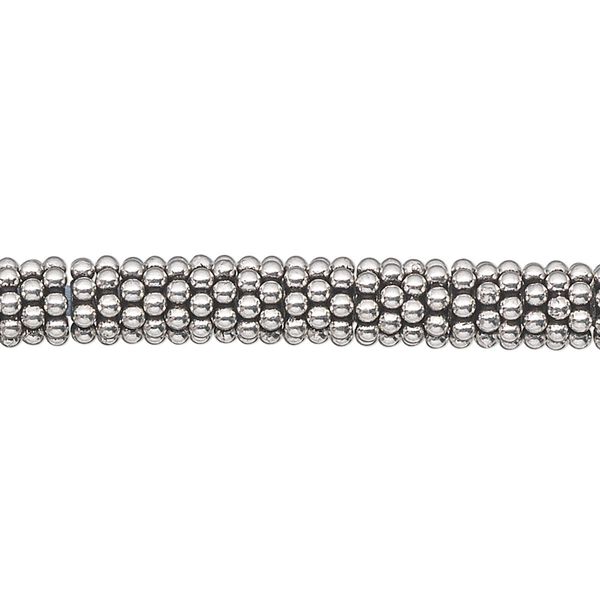 Bead, antiqued sterling silver, 6x2mm rondelle. Sold per 1-troy ounce pkg, approximately 80-100 beads. image number 0