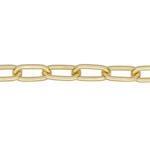 Chain, anodized aluminum, gold, 6mm long cable. Sold per pkg of 25 feet.