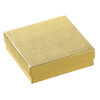 Box 1pkg6, paper and "cotton" filled, gold, 3-1/2 x 3-1/2 x 1 inches square image number 0