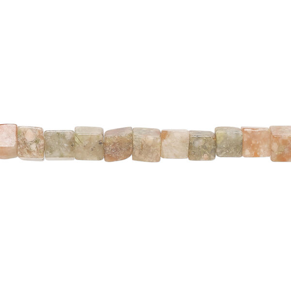 Autumn jasper 1pkg1, cube bead natural, 15 inch 4-5mm image number 0