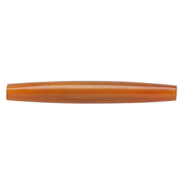 Bead, horn (dyed), golden, 65x6mm-65x8mm hand-cut hairpipe, Mohs hardness 2-1/2. Sold per pkg of 24. image number 0