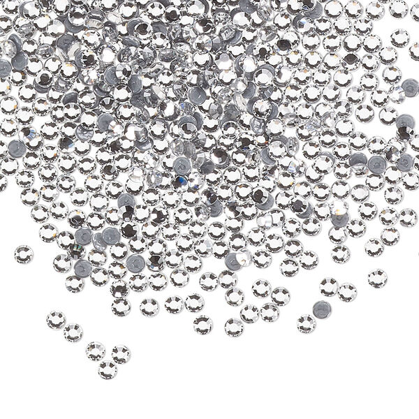 Flat back, Dance With Me™ crystal hotfix rhinestone, crystal clear, foil back, 1.9-2.1mm rose, SS6. Sold per pkg of 144 (1 gross). image number 0