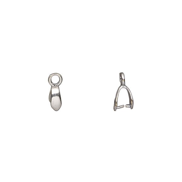 Bail, ice-pick, antique silver-plated brass, 6x2mm plain teardrop, 4mm grip length. Sold per pkg of 2. image number 0