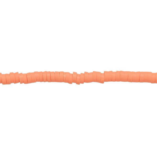 Bead, polymer clay, opaque orange, 3x1mm heishi. Sold per pkg of (2) 15-1/2" to 16" strands. image number 0