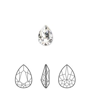 Fancy stone 24pk crystal foil back, Crystal Passions® 10x7mm pear 4320