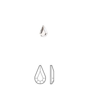 Flat back 6pk crystal foil back, Preciosa Czech crystal rhinestone 6x3.6mm pear