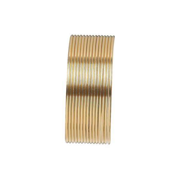 Wire, 12Kt gold-filled, dead-soft, round, 21 gauge. Sold per pkg of 25 feet. image number 0