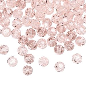 Bead 144pk light rose, Preciosa Czech crystal 5mm round