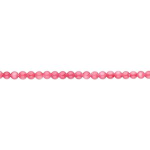 Bead, mother-of-pearl shell (dyed), pink, 2mm round, Mohs hardness 3-1/2. Sold per 15" to 16" strand.