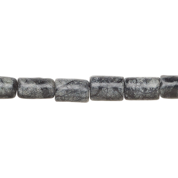 Picasso marble 1pkg1, round tube bead natural, 15 inch 8x6mm-10x6mm image number 0