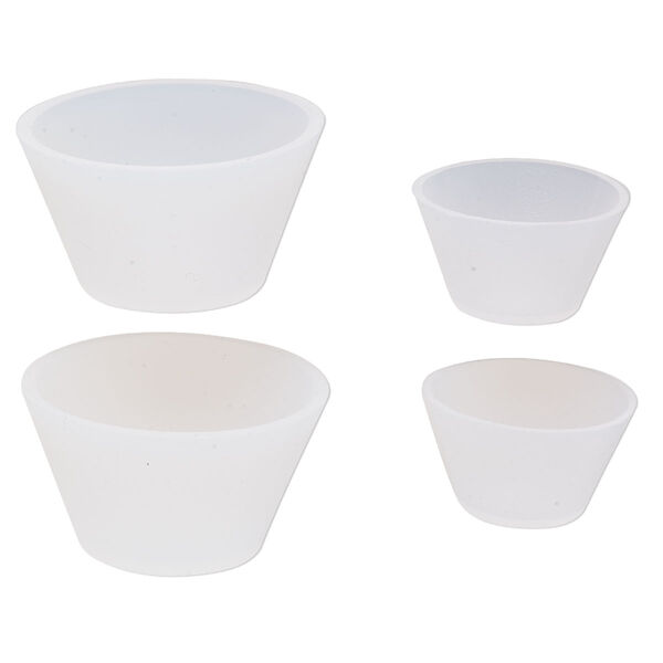 Mixing cup, silicone, white, (2) 1/8 ounce and (2) 1/2 ounce cups. Sold per 4-piece set. image number 0