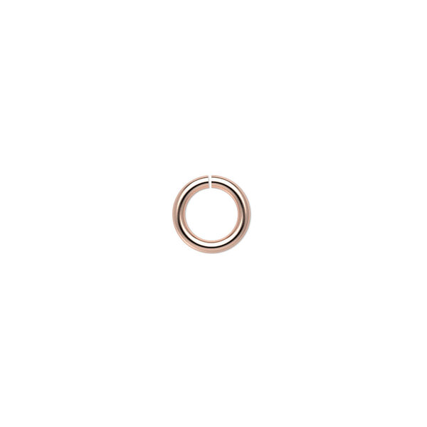 Jump ring, clear-coated copper, 8mm round, 5.4mm inside diameter, 16 gauge. Sold per pkg of 100. image number 0