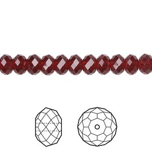 Bead 12pk Siam, Crystal Passions® 6x4mm rondelle 5040