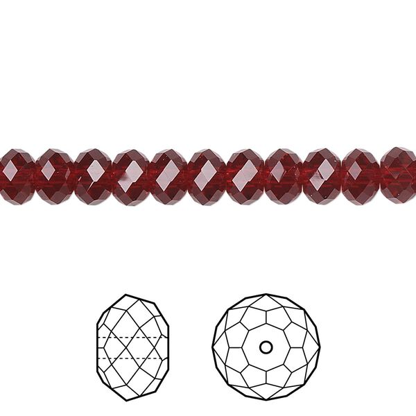 Bead 12pk Siam, Crystal Passions® 6x4mm rondelle 5040 image number 0