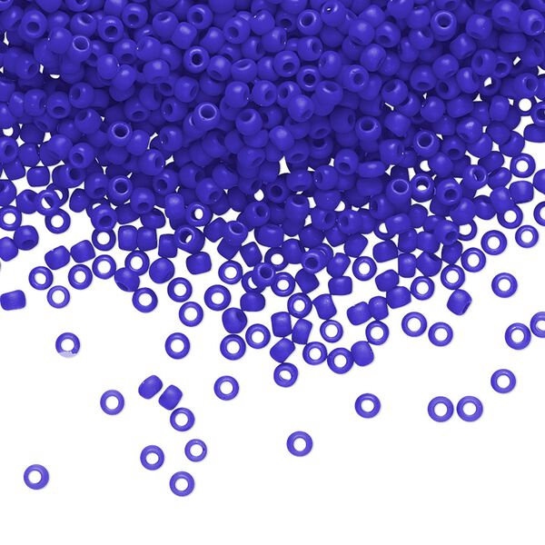 Seed bead, TOHO BEADS®, glass, pkg/50g, #11 round, opaque frosted navy blue (TR-11-48F). image number 0