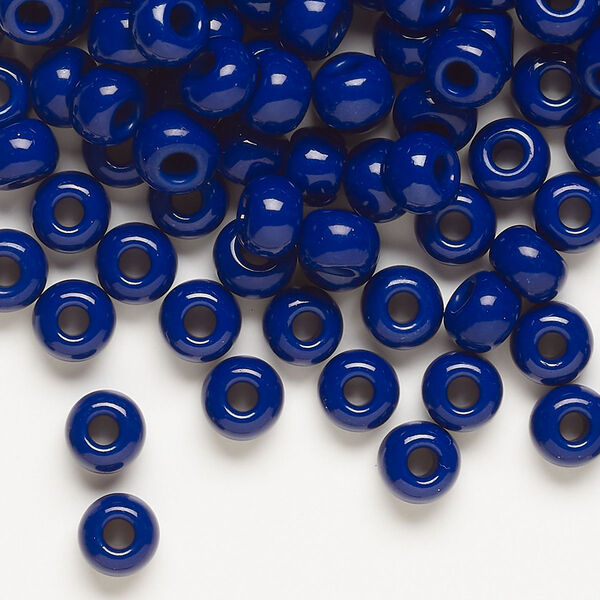 Seed bead, Preciosa Ornela, glass, opaque cobalt blue, #2 rocaille. Sold per 50-gram pkg. image number 0