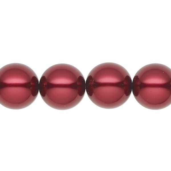 Pearl 30pk bordeaux, Preciosa Czech crystal 12mm round image number 0