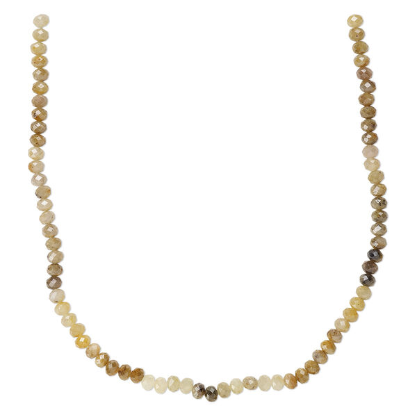 Bead, multi-sapphire (heated), 5x4mm-6x5mm hand-cut faceted rondelle with 0.4-1.4mm hole, C+ grade, Mohs hardness 9. Sold per 12-inch strand. image number 0
