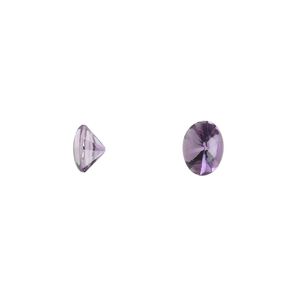 Amethyst 1pkg2, hand-cut buffed top faceted oval gem natural 7x5mm