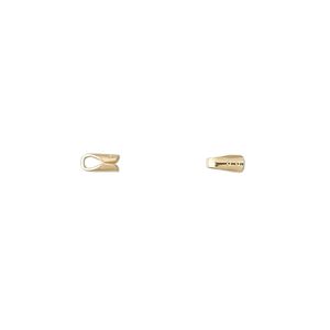 Cord end, fold-over, 14Kt gold-filled, 5x2mm round, 1.5mm inside diameter. Sold per pkg of 10.