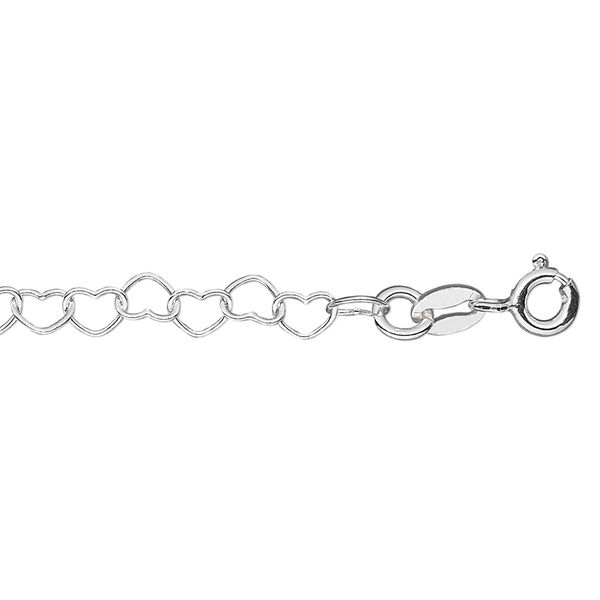 Chain, sterling silver, 4mm heart cable, 16 inches with springring clasp. Sold individually. image number 0