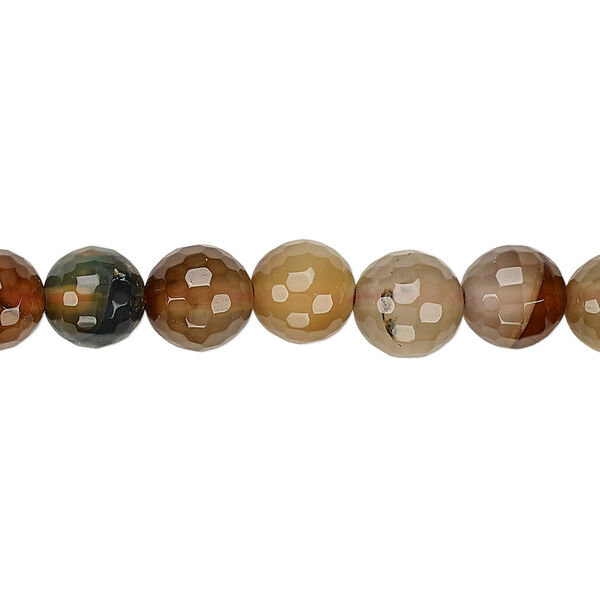 Bead, brown agate (dyed), 7-8mm faceted round, B- grade, Mohs hardness 6-1/2 to 7. Sold per 15-inch strand. image number 0