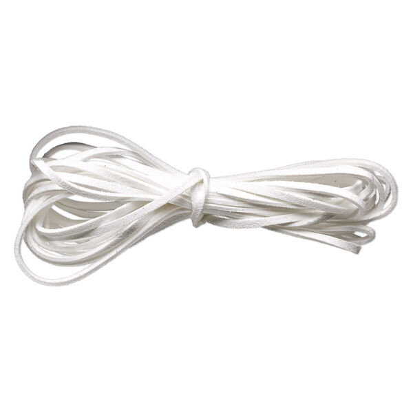 Cord, faux suede lace, white, 3mm. Sold per pkg of 5 yards. image number 0