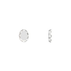 Component, sterling silver, 8x6mm oval with 7x5mm oval setting and closed back. Sold per pkg of 2.