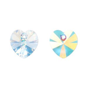 Drop 72pk crystal AB, Preciosa Czech crystal 14mm pendant heart