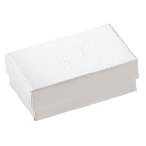 Box 1pkg10, paper and "cotton" filled, white, 2-1/2 x 1-1/2 x 7/8 inches rectangle