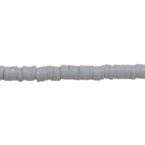Bead, polymer clay, opaque light grey, 4x1mm heishi. Sold per pkg of (2) 15-1/2" to 16" strands. image number 0