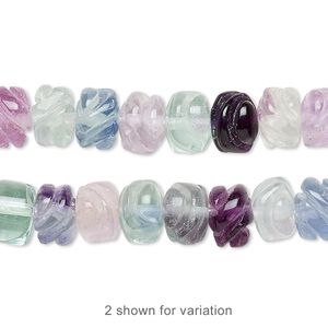 Rainbow fluorite 1pkg1, hand-cut carved rondelle bead natural 15.5-16 inch 8x6mm