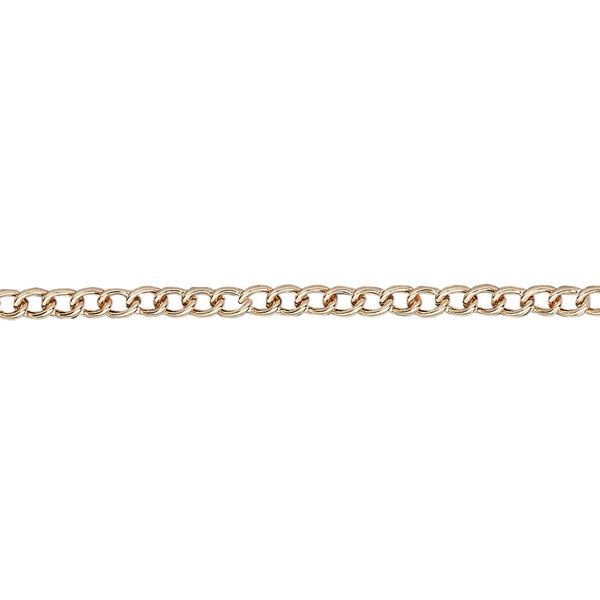 Chain, copper-finished steel, 3x2mm curb. Sold per pkg of 36 inches. image number 0