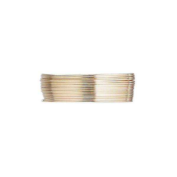 Wire, 12Kt gold-filled, full-hard, round, 26 gauge. Sold per pkg of 5 feet. image number 0