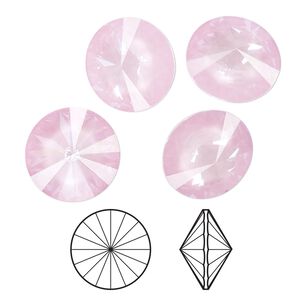 Chaton 4pk crystal soft rose ignite, Crystal Passions® 14mm rivoli 1122