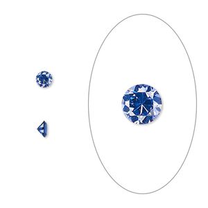 Gem, cubic zirconia, spinel blue, 3.5mm faceted round, Mohs hardness 8-1/2. Sold per pkg of 5.
