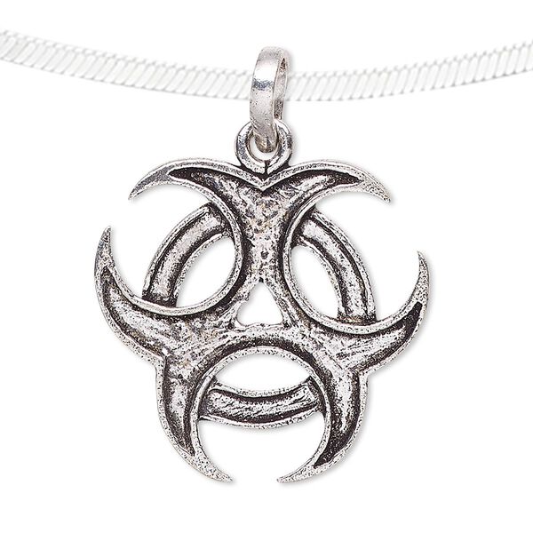 Pendant, antique silver-plated brass, 28x27mm circular design. Sold per pkg of 2. image number 0