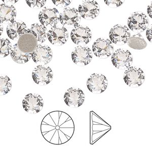 Flat back 6pk crystal foil back, Preciosa Czech crystal hotfix rhinestone 6.14-6.32mm cone SS29