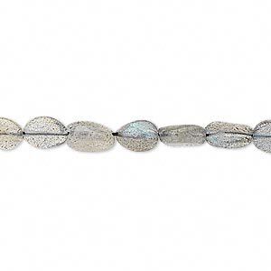 Labradorite 1pkg1, hand-cut flat oval bead natural 13 inch 6x4mm-8x6mm