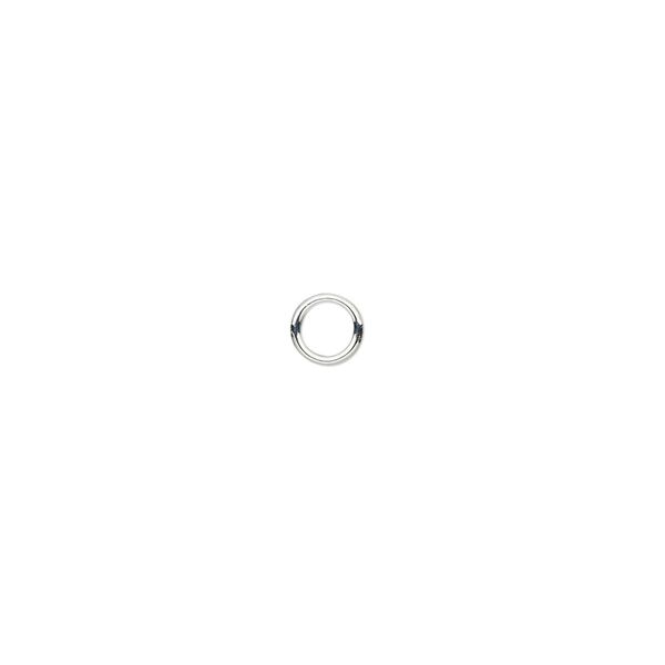 Jump ring, sterling silver, 5mm soldered round, 3.4mm inside diameter, 20 gauge. Sold per pkg of 20. image number 0