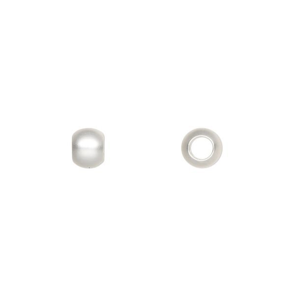 Bead, silver-plated brass with satin finish, 6mm round. Sold per pkg of 10. image number 0
